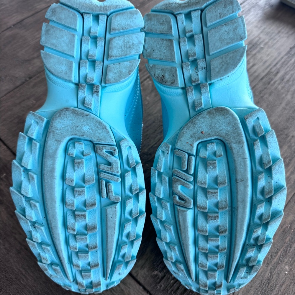 FILA Disruptor II Chunky Sneakers in Aqua Blue - Picture 8 of 8